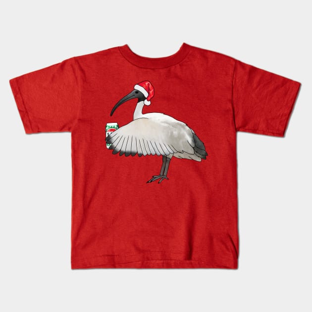 Bogan Bird Xmas Kids T-Shirt by Meowmaddie